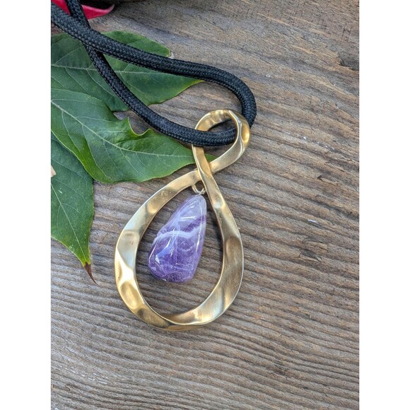 Vintage Amethyst Necklace: Mystical Bohemian Necklace - Picture 1 of 13